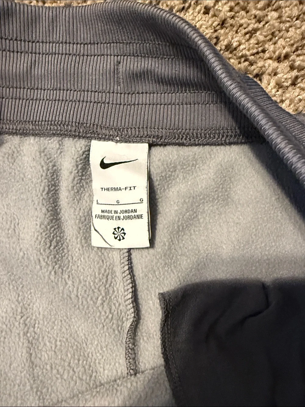 Nike Light Gray Therma-Fit Fleece Joggers